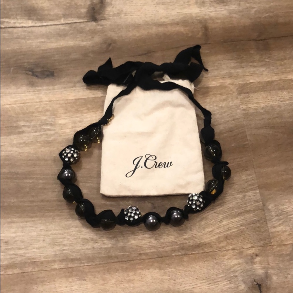 J. Crew necklace w/ black grosgrain